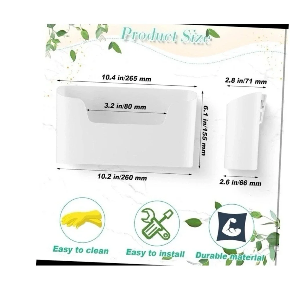 Wall File Holder White Plastic Mail Organizer Wall Mount File (6) PCS